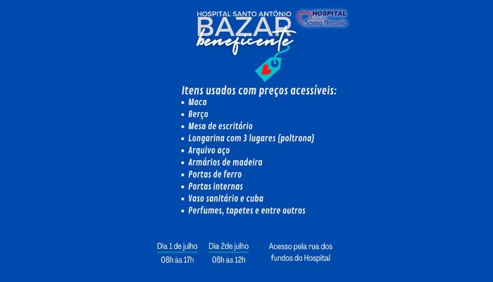 Guaraniaçu – Hospital Santo Antônio promove bazar beneficente 